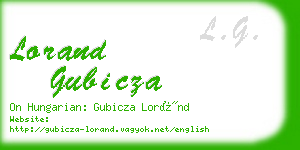 lorand gubicza business card